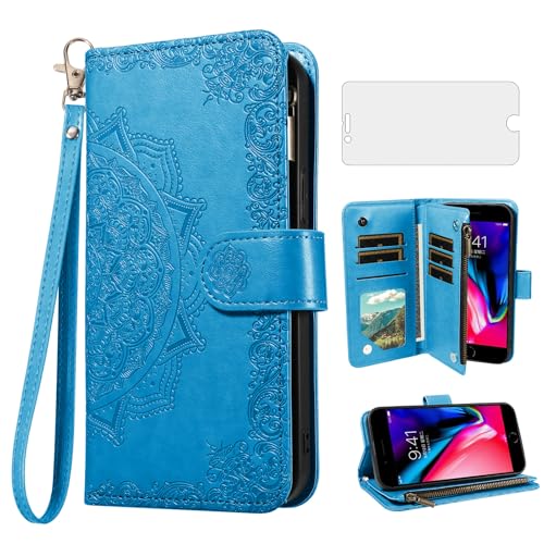 Coque iPhone 7 Plus / 8 Plus Housse Portefeuille en Cuir avec Porte-Cartes Intégré