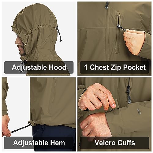 33,000Ft 3A021 Men'S Rain Jacket Waterproof Cycling Running Packable Raincoat With Hood Lightweight Windbreaker thumb #3