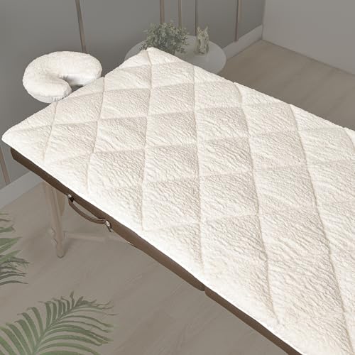XOLLOZ Double-Sided Fleece Massage Table Warmer, Premium Massage Table Pad with Fleece on One Side and Microfiber on the Other