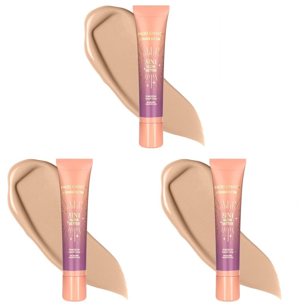 FACES CANADA Strobe CC Tint Mini - Paradise Vibes 01, 18ml | 5-in-1 Serum + Moisturizer + Primer + BB/CC Cream + Strobe Cream | Lightweight | Radiant Dewy Glass Skin Glow | Niacinamide & Hyaluronic Acid | For Fair To Light Skin-image-42
