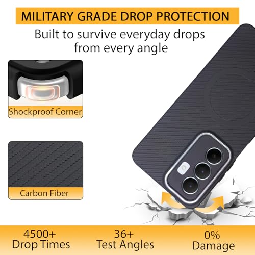 Image of LIRAMARK Rugged Carbon Fibre TPU Armor Silicone Back Cover Case for Samsung Galaxy A14 4G / A14 5G