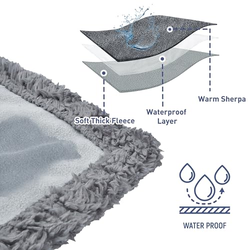 Catalonia Classy Liebesdecke Wasserdicht für Sex, Kuschelig, Wasserfeste Hundedecke Katzendecke Sofa Schutzdecke, Bett Decke, M 125x150 Grau Klein