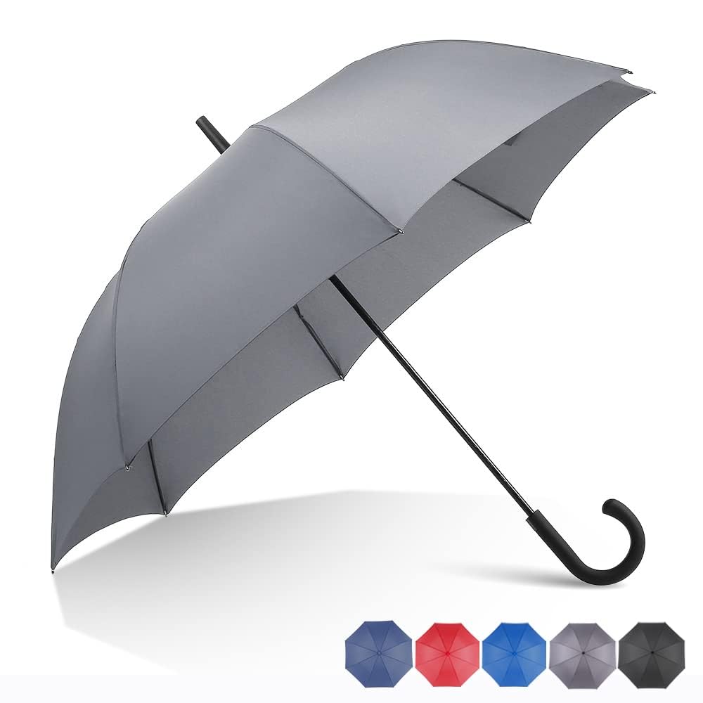 Rumbrella Women's Charcoal Grey Grey Golf Umbrellas 54In Large Oversize Windproof,Auto Open Umbrella For Men And