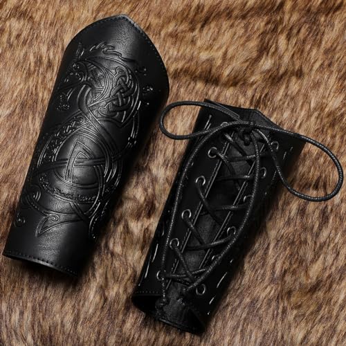 medieval leather bracers dragon embossed viking leather bracers leather arm armer cuff leather gauntlet costumes accessories