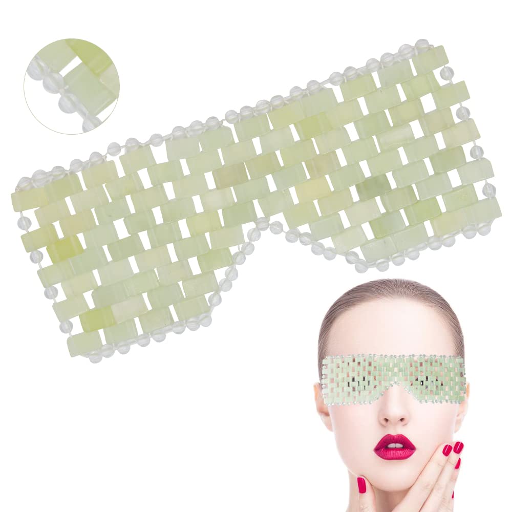 Masque pour les Yeux en Jade, Anti-Âge, Pierre pour Visage, Apaise la Fatigue, Yeux Gonflés, Cernes et Rides