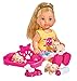 Produktbild Simba 105733041 - Evi Love Puppy Love, mit DREI Babyhunden, mit Hundekorb und Zubehör, Ankleidepuppe, 12cm, für Kinder ab 3 Jahren