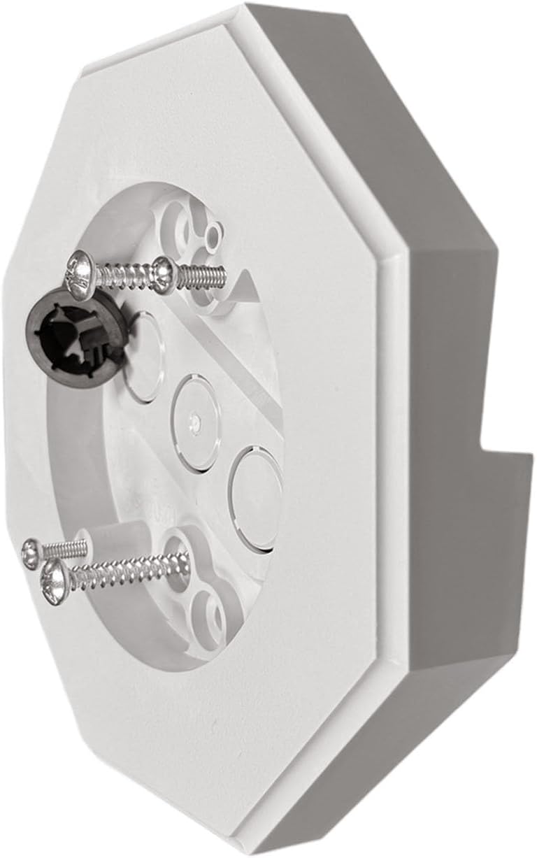 iMBAPrice IMBA-8141 White Vertical Siding Lamp Mounting Kit with Built-in Electrical Box, 1/2-Inch (0.5") PVC Octagon Mounting Block for Outdoor Light Fixtures, 1-Pack