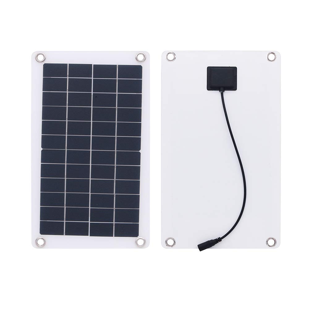NUZAMAS Panneau Solaire Monocristallin 20W 18V Semi-Flexible - Chargeur Batterie 12V Avec USB Et Pinces