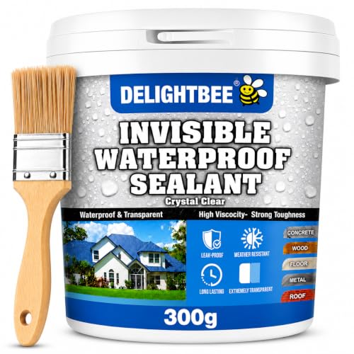 Image of 300g Waterproof Glue for Leakage Strong & Transparent Water Proof Glue Plus Brush Epoxy Resin for Water Proofing for Indoor & Outdoor Crack Seal Agent Roof Water Leakage Adhesive Sealant