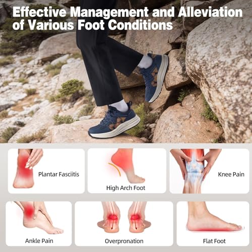 Men's Orthopedic Trail Running Shoes: Comfortable Casual Arch Support Plantar Fasciitis Workout Outdoor Walking Shoes, Orthotic Flat Feet Hiking Sport Trekking Sneakers for Foot and Heel Pain Relief3