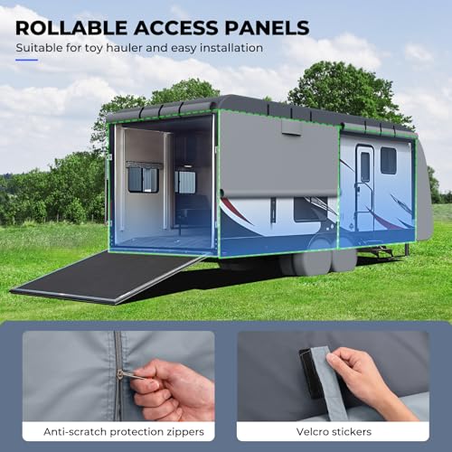 Rvmasking QT2815H-A08 600D Top Waterproof Rv Travel Trailer Cover thumb #3