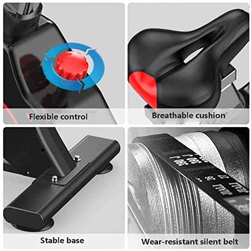 Image of Exercise Bike - Belt Drive Stationary Bike Indoor Cycling Bike Stationary with 12kg Flywheel Comfortable Seat Cushion and LCD Monitor for Home Workout