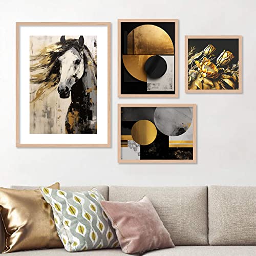 Image of kotart Aesthetic Modern Wall Decor Paintings with Frame for Home Decoration - Painting for Living Room Bedroom - Painting for Wall Decoration (14 x 18 inch) Set of 4 (Classic Wall Painting, 14)