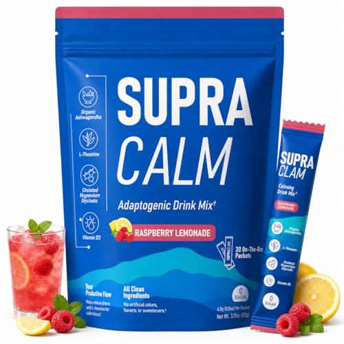 Jello Cortisol Cocktail Pulver Adaptogen Cortisol Senken Pulver zum Abnehmen mit L-Theanin Ashwagandha Magnesiumglycinat & Vitamin D3 Für Entspannung Schlaf & Fokus (Himbeer-Zitrone) (l)