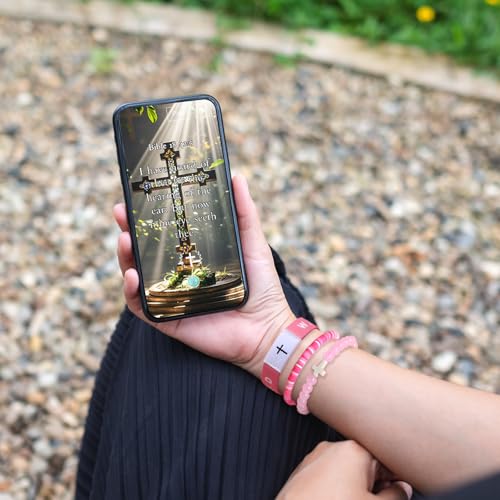 GVUSMIL Christian Scripture Wristbands, WWJD Bible Verse Scan Bracelets, Religious Gifts for Men Women, Christmas2