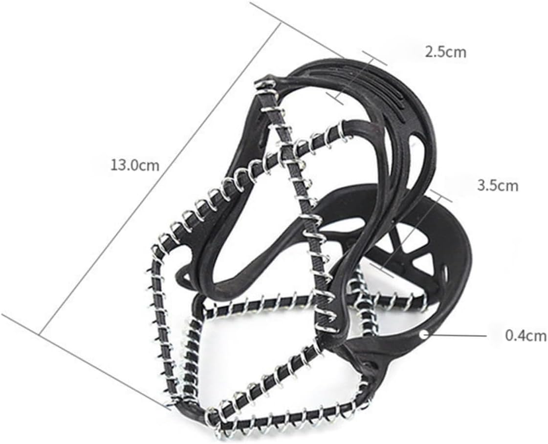 COLLBATH 1pair Elastic Slip Crampons for Ice and Snow Ice Grippers for Outdoor Hiking and Walking Fit for Footwear Lightweight and Easy to Install