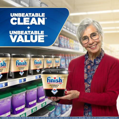 Image of Finish Ultimate Quantum Dishwasher Pods, New & Improved Formula, Dishwasher Detergent Dish Soap, Removes Burnt-On & Dried-On Stain, Degreasing & Scrubbing Power, Lemon Scent, 38 Count