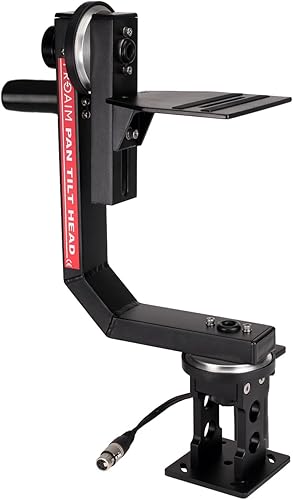 PROAIM Cabezal de inclinación panorámica motorizado de 2 ejes con control de palanca de mando de 12 V para grúa de horca de cámara. Movimiento