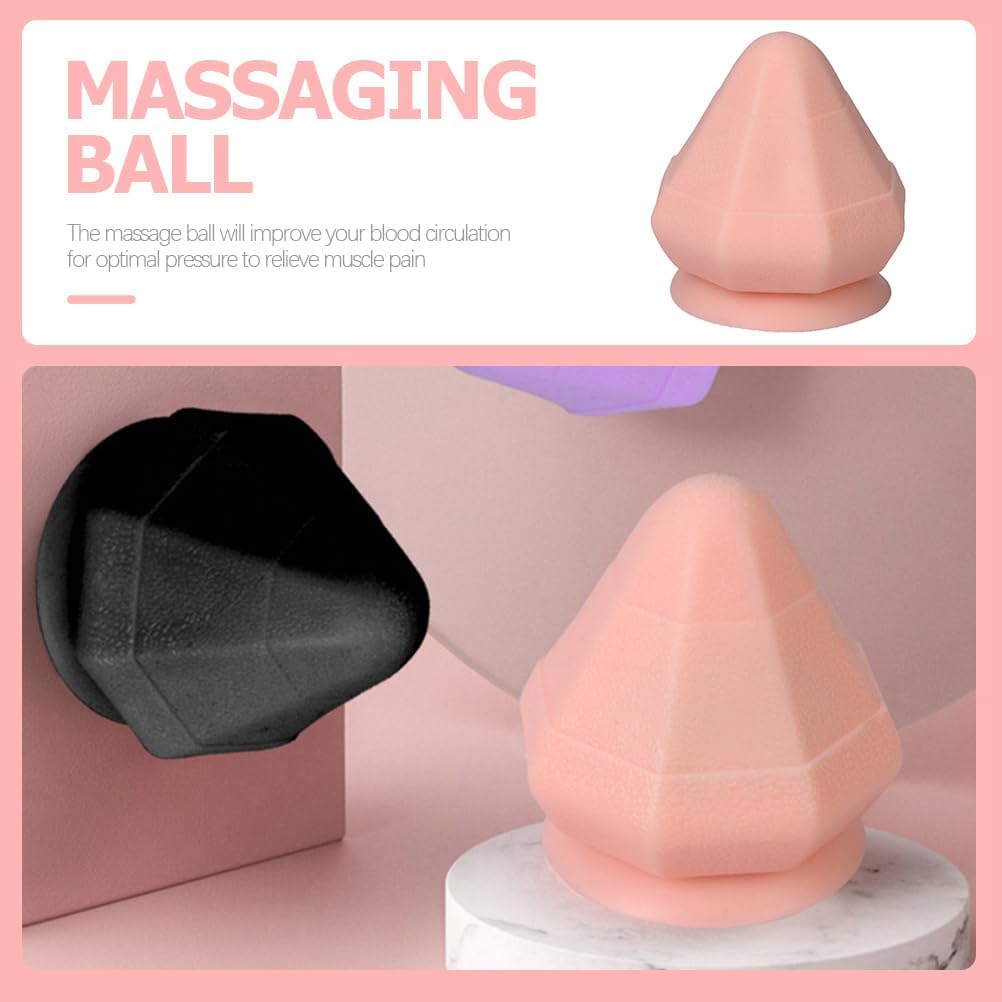 NOLITOY 2pcs Back Massage Ball, Silicone Acupoint Massage Tool with Suction Cup for Neck and Shoulder, Ideal for Fitness and Muscle Relaxation(2.75 Inch)