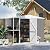 Outsunny 8 x 4ft Outdoor Storage Shed, Metal Garden Shed with 2-Tier Storage Rack, Air Vents and Lockable Door, Tool Shed for Backyard, Patio, Lawn, Warm Gray