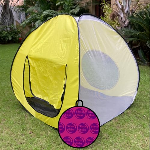 Image of Play House Foldable One Side Round Tent House for Kids Lightweight and Portable |Foldable Tent House for Kids Activity Indoor Outdoor |Play Tent House for Multi Purpose| Play Tent House (Yellow-2)