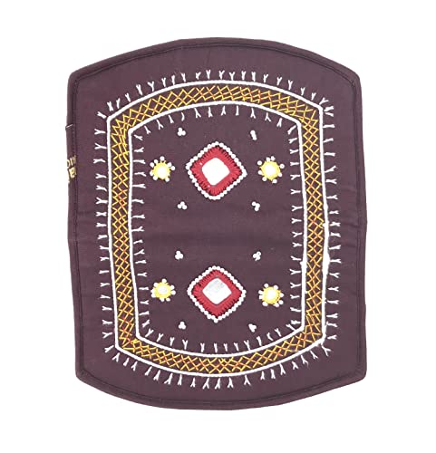 Image of SriShopify Banjara Fancy Hand Purse for Women Party Handmade Small Hand Wallets for Girls Cotton (7.5 Inch Embroidery Mirrors Work, Brown Purse)