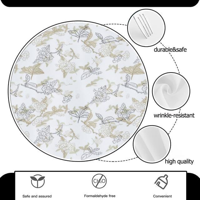 Miniatura 3 de Pastoral Round Tablecloth Floral Print Table Cloth Decor Washable Table Cover with Wrinkle Resistant for Home Kitchen Dining Room Picnic Camping