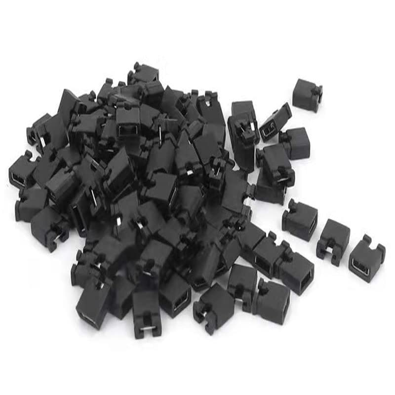 Boat Rocker Switch100PCS 2.54mm Standard Pin Header Jumper Cap Short Connection Block Circuit Board Shunts Short Circuit Cap for Hard Drive CD DVD Motherboards DIY Accessories Black