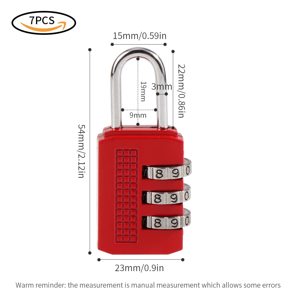 Cadenas avec combinaison à 3 chiffres – Cadenas à combinaison d'extérieur résistant aux intempéries – Combinaison réinitialisable sans clé – pour bagages, clôture, voyage, portail, porte, école, gym