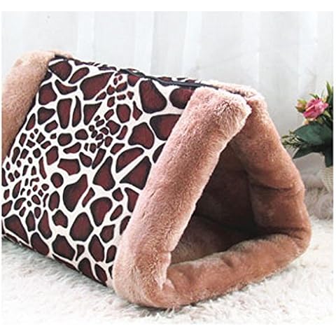 S-Lifeeling 2-in-1 Cat Pet Bed Tunnel Fleece Tube Indoor Cushion Mat Pyramid Pad for Dog Puppy Kitten Kitty Kennel Crate Cage- Shack House-Color Random Cover