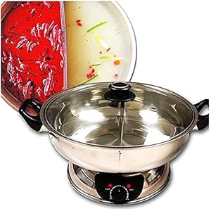 Sonya Shabu Shabu Hot Pot Electric Mongolian Hot Pot Stainless Steel W/DIVIDER
