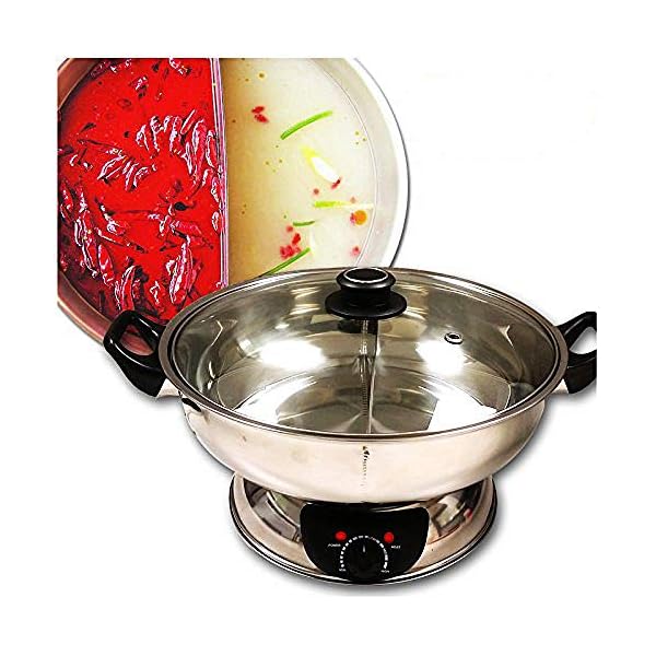 Sonya Shabu Shabu Hot Pot Electric Mongolian Hot Pot Stainless Steel W/DIVIDER
