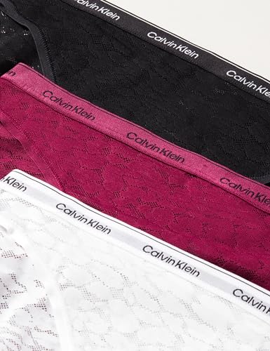 Calvin Klein Damen 3er Pack Slips Bikini Form Low-Rise Unterwäsche, Mehrfarbig (Purple Potion/White/Black), XL – Ansicht 4
