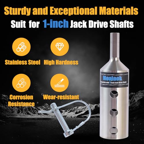 Image of Heavy Duty Trailer Jack Drill Adapter, Fits for 1 Inch Jack Drive Shaft Top Wind Trailer Jacks， Integrated with Chuck Adapter Socket Adapter Bit Attachment for Most of Cordless Drill