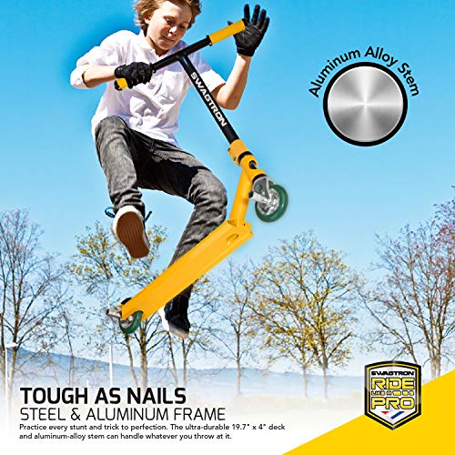 Swagtron St046 Pro Stunt Scooter W/ Grind Pegs — Amateur Freestyle Entry-Level Trick Scooter | Abec-9 Bearings, Aluminum-Core 100Mm Wheels — Ages: 11+, Max. Weight: 225 Lb. #TOP5