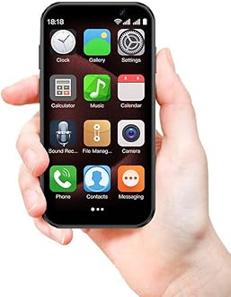 Mini 3G Smartphone Unlocked, 3.0" HD Android Dual Sim Quad Core Face ID Mini Premium Child Small Cell Phone World's Smallest Student Pocket Cellphone, 2+16GB Deep Black