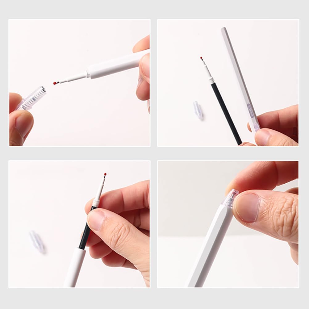 6 Pcs 0.18 mm 0.28 mm 0.38 mm Ultra Fine Point Gel Pens Soft Grip Ballpoint Pen Black Ink Rollerball Pen Cute Retractable Pens Smooth Writing Pens with Silicone Grip image 3