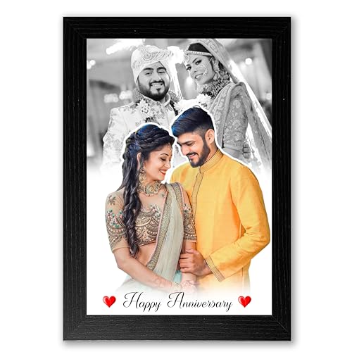 Image of Shrikant Art Personalized Anniversary Photo Frame | Custom Couple Frame with Name & Photo | Romantic Gift for Husband Wife | Wedding Memory Frame with Message