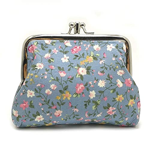 Image of Cute Floral Buckle Coin Purses Vintage Pouch Kiss-lock Change Purse Wallets
