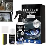 Car Headlight Restoration Kit,Headlight Restoration Liquid,Multifunctional Car Headlight Cleaner,Headlight Lens Cleaner with Anti Oxidation Formula,Durable Repair Kit for Headlights of All Vehicle
