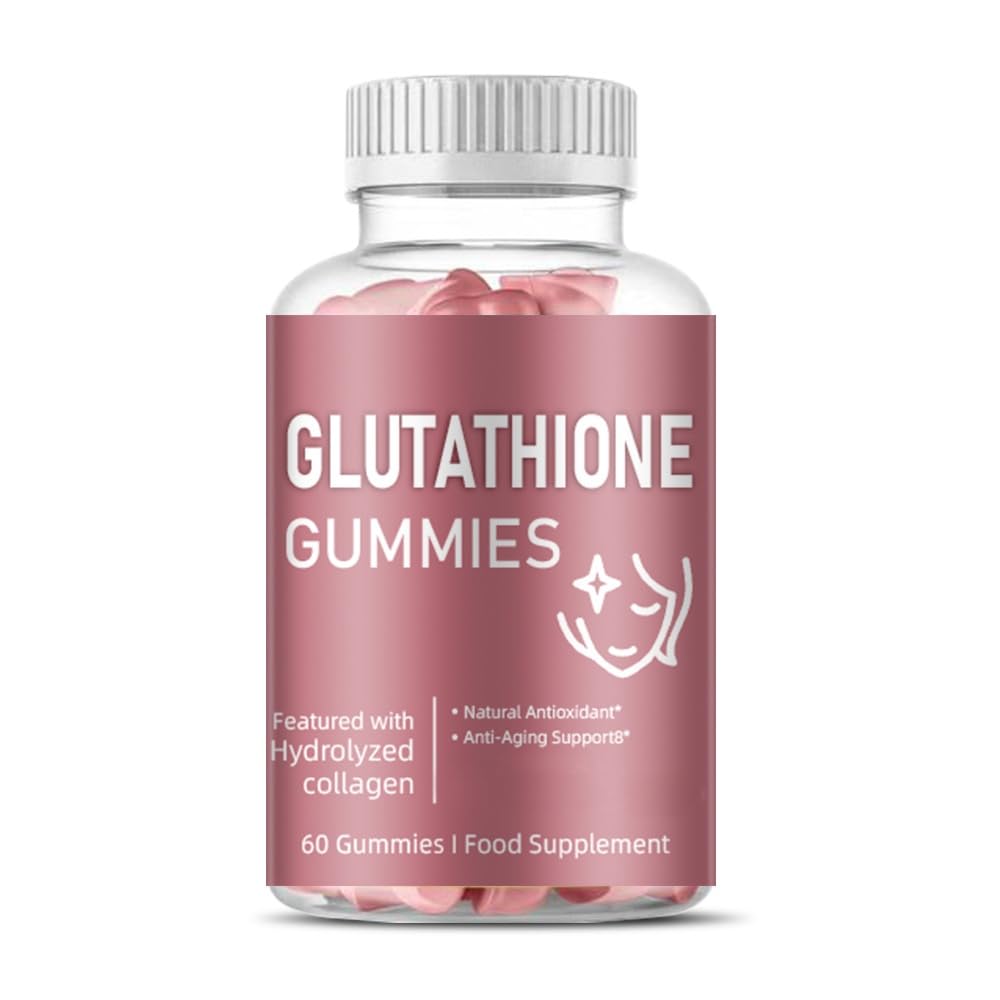 Glutathione Gummies 500mg Natural Antioxidant & Liver Cleanse + 30mg Marine Collagen, Helps with Anti-Ageing Skin Care & Immune System - Vegan, Non-GMO, Gluten-free 60 Gummies