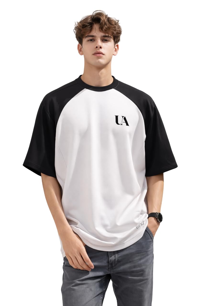 UA Velocity Oversized T-Shirt for Men | Cotton Fabric | Half Sleeve | Relaxed Fit | Sports Graphic Casual T-Shirt-image-10