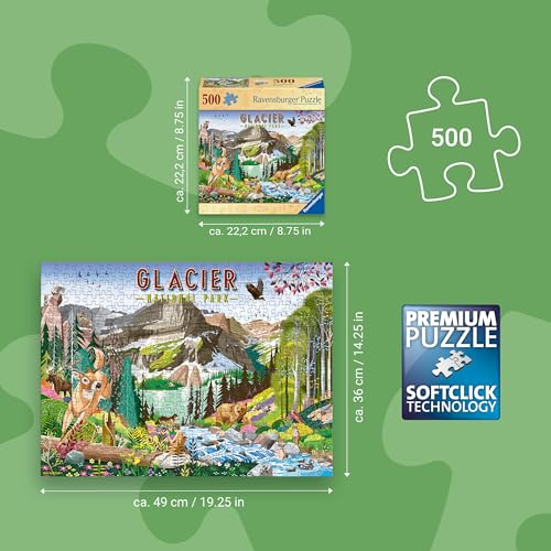 Rompecabezas Ravensburger Glacier National Park de 500 piezas para adultos miniatura 4
