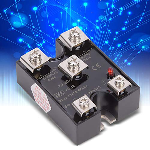 Marhynchus Berm-KB25DA SSR 25A Einfhaale-1NO1NC-FESTICLE Relay, Bueno, a Prueba de Choques, Control de 3-32VDC 24-480 VAC para Sistemas de Suministro de Alimentación Eléctrica