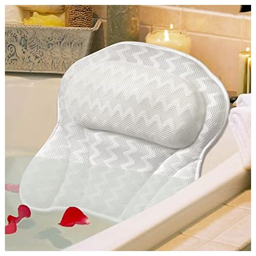 Bath Pillow Luxury Bathtub Pillow, Besititli Ergonomic Bath Pillows for Tub Neck and Back Support, Bath Tub Pillow Rest 4D Air Mesh Breathable Bath Accessories for Women & Men