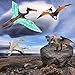 Realistic Pterodactyl Dinosaur Toy Playset Flying Dinosaur Party Pteranodon Model Early Educational Cognitive Toys for 5 6 7 8 Years Old Boys Girls Kid Toddlers 4 PCS