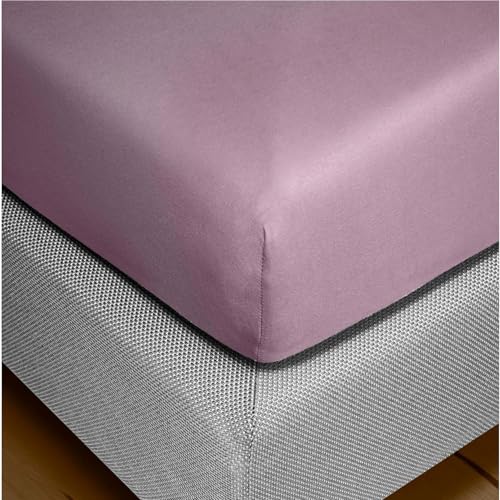 Bierbaum Biber Spannbetttuch Flieder 90x200 cm und 100x200 cm, weiches warmes Winter Spannbettlaken aus 100% Baumwolle, Mako-Feinbiber, elastisch mit...