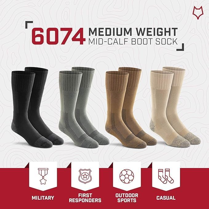 Fox River Tactical Boot Socks, Mid-Calf, Wick Dry, Quick Dry Fibers, Memory-Knit Construction, Shock Absorbing, Army Colors - Image 5