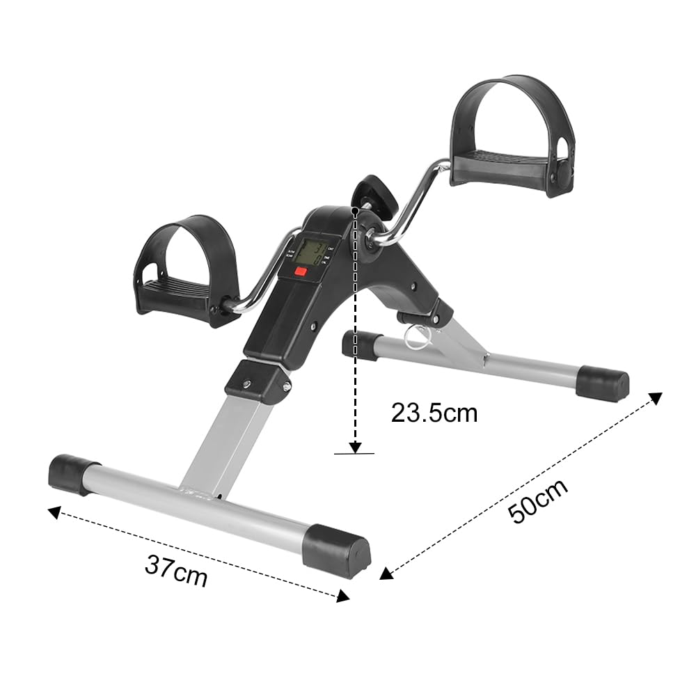 Pédales Statiques,Mini Vélo D'état,Machines à Jambes,Entraînement des Bras et des Jambes Écran LCD et Résistance Réglable,Pedalier Mini Velo D Appartement Formateur