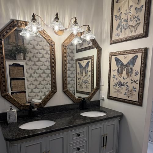 Image of XIEDUN Brass 4 Light Vanity Lights for Bathroom Vanity Light Fixtures Bathroom Light Fixture